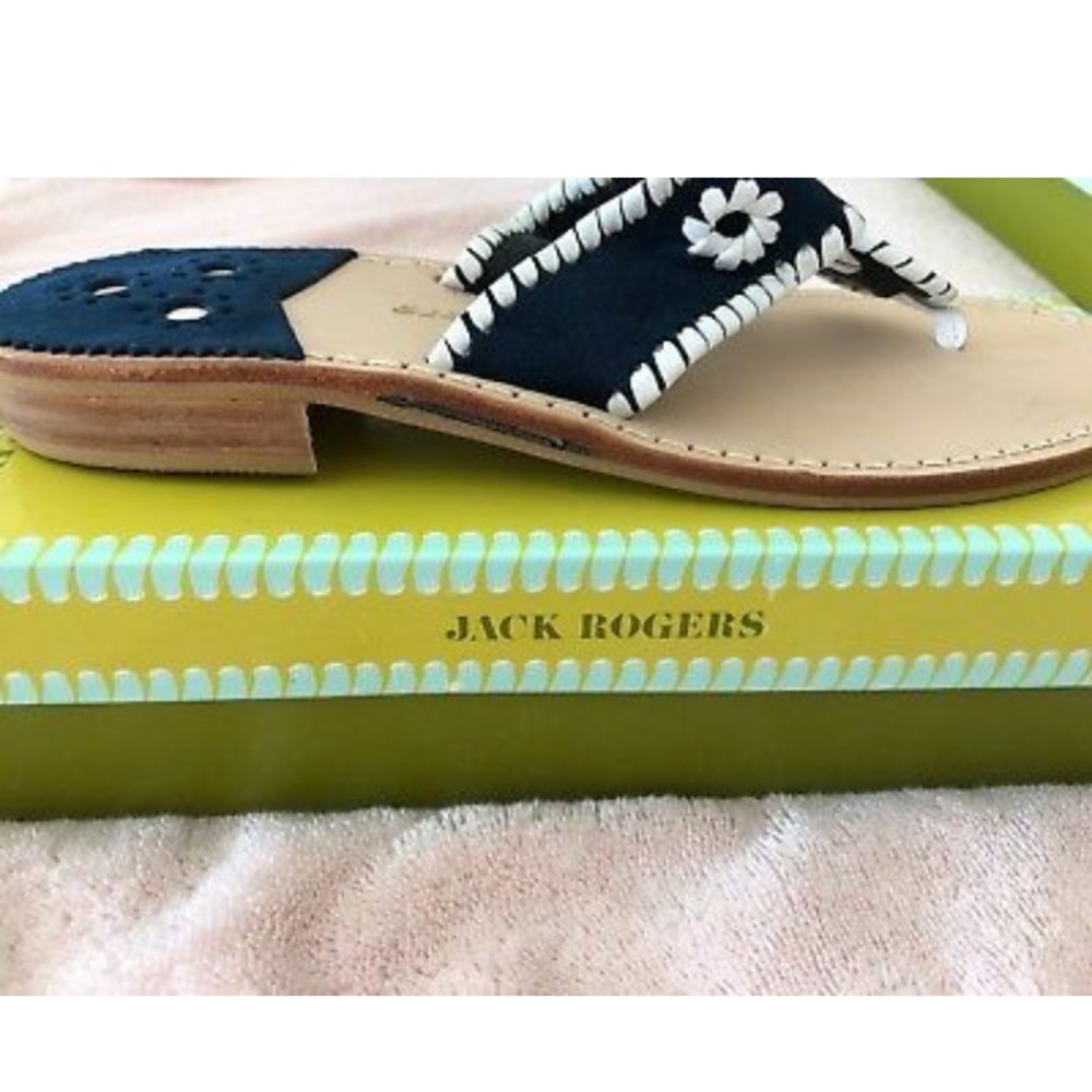 Jack Rogers Navajo Hamptons Sandal Navy/White